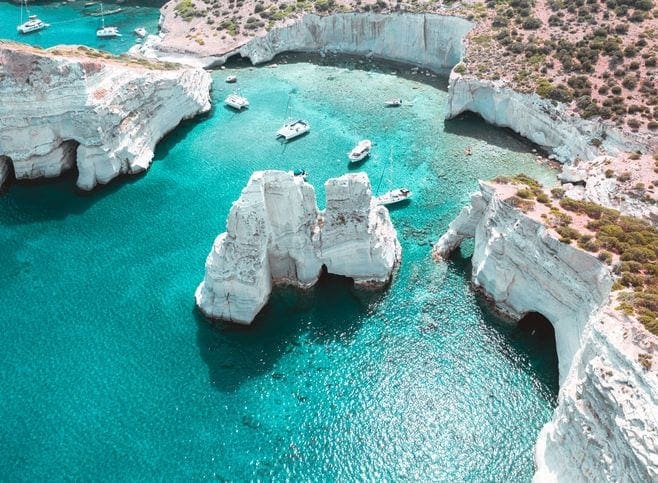 best greek island- aerial view of water