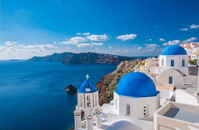 aerial view of greek island